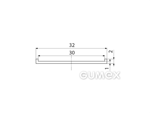 "U" Silikonprofil, 2x32/30mm, 65°ShA, -60°C/+180°C, transparent, 